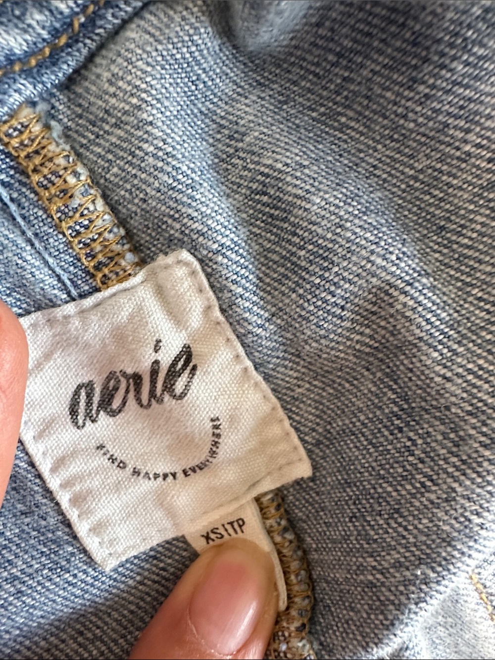aerie Light Blue Denim Overalls Jumpsuit - Picture 3 of 4
